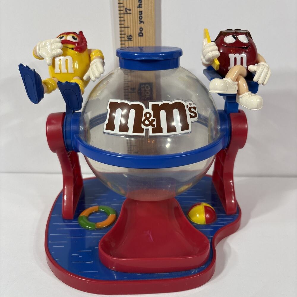 M&M's Candy Dispenser 2 Characters (Yellow & Red) Globe Beach Theme
